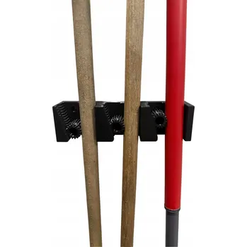 Věšák Držák, nástěnný věšák na košťata, hrábě, mop, trojitý - 3D tisk, vychytávka