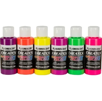 Výtvárné potřeby Createx Fluorescent Starter Set 6 ks - 60ml