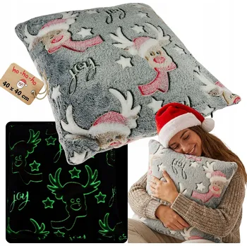 Povlak na dekorativní polštářek Vánoční povlak na polštář vánoční 40x40 SVÍTÍCÍ ve tmě na polštářek