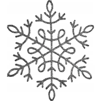 Vánoční dekorace 12x Vánoční ozdoba sněhová vločka stříbrná