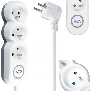 Napájecí kabel Prodlužovací Kabel přívod Libox 5 m, 3 ks, bílý