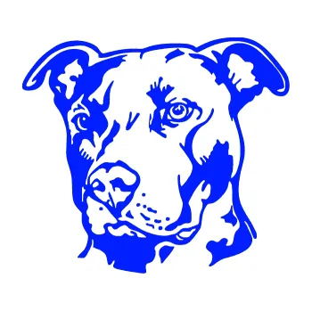 Polep vozidla Pes 198 pitbull levá (19 - modrá dynamic) SAMOLEPKA NA AUTO, NÁLEPKA, FÓLIE, POLEP, TUNING, VLASTNÍ TEXT, TISK, AUTOSAMOLEPKY.cz, POLEPY, OBRÁZEK, LOGO, 3D STICKERS