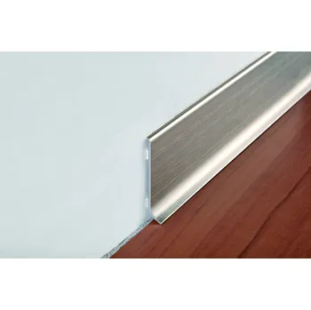 Terasové prkno Progress profile Lišta soklová stříbrná lesk, hliník, délka 200 cm, výška hrany 60 mm, BTBS60