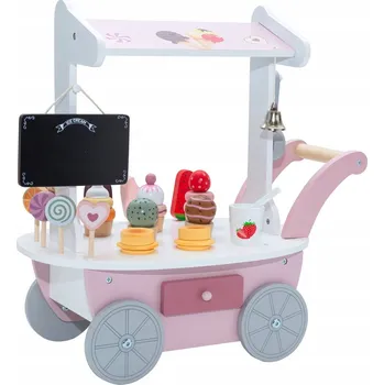 Dřevěná hračka Dřevěný zmrzlinový stánek pro děti na kolečkách Sunday-funday