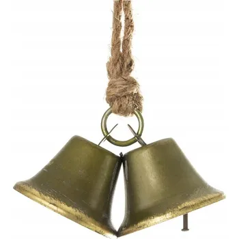 Vánoční dekorace VÁNOČNÍ OZDOBA ZVONKY 241 7 X 7 X 6 CM TMAVĚ ZLATÉ