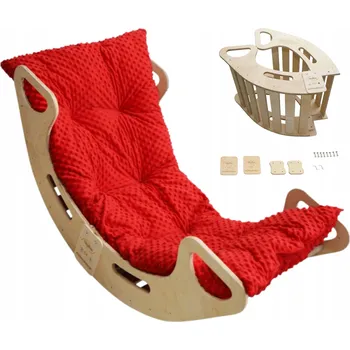 Dětská houpačka Houpačka Montessori s dřevěným polštářem XXL velký pro děti lehátko skládací PL