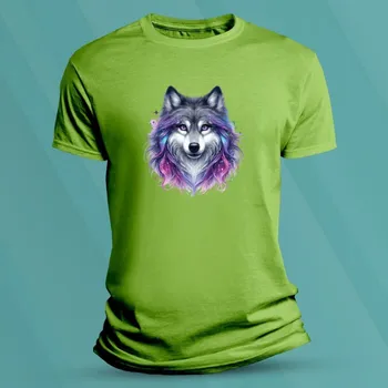 Bavlněné dětské tričko Vlk pro holky 3 Lime velikost L