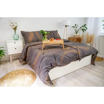 Povlečení Ložní povlečení krepové Stanex gold ribbon (LS385), 140 x 220 + 90 x 70, Zip