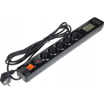 Napájecí kabel Prodlužovací Kabel přepěťová ochrana Acar 3 m 5 ks zásuvek, černá