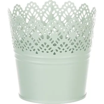 Autronic Obal kovový - kulatý, krajkový okraj, barva zelená, sada 6 ks