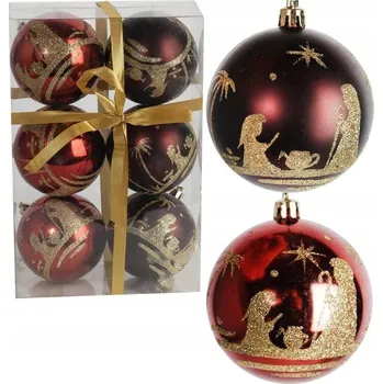 Vánoční dekorace Zdobená Vánoční Koule vánoční koule 8 cm 6 ks