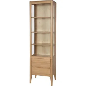 Knihovna Drewmax Vitrína KW438, 55x195x40, buk, levá (Barva dřeva: Přírodní (lakovaná))