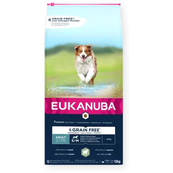 Krmivo pro psa Eukanuba Grain Free Adult Small & Medium Lamb 12kg