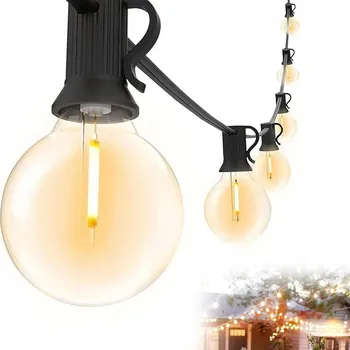 Venkovní osvětlení 230V Zahradní girlanda, světelný řetěz LED 7,5 m, venkovní žárovky G40