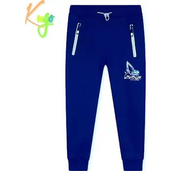 Teplé chlapecké tepláky Kugo JK9550 petrolejové