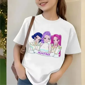 KPop Demon Hunters (Lovkyně démonů) KPop Demon Hunters dětské bílé tričko s potiskem Motiv: 63688, Velikost: 100