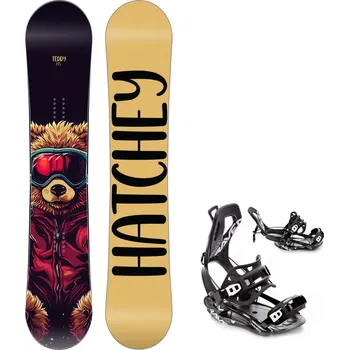Snowboard Dětský snowboard komplet Hatchey Teddy + vázání RAVEN Fastec FT360 Black Velikost: 110 cm, Velikost vázání: L