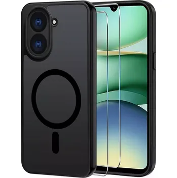 Pouzdro na mobilní telefon Xiaomi Redmi A5 - Černé matné MagSafe pouzdro – magnetické ochranné TPU pouzdro s bezdrátovým nabíjením (Objevte černé matné MagSafe pouzdro pro Xiaomi Redmi A5. Odolný TPU materiál, magnetický kroužek MagSafe, elegantní vzhled a ochrana proti nárazům. Pe