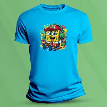 Chlapecké tričko Dětské tričko s potiskem Barevný SpongeBob velikost 104 Azurová