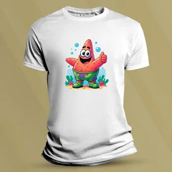 Chlapecké tričko Bavlněné dětské tričko Patrick Star Bílá velikost 140 (9-11 let)