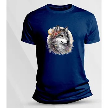 Chlapecké tričko Dětské tričko s potiskem Vlk pro holky 2 velikost 140 Námořnická modrá