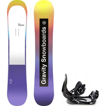 Snowboarding Gravity snowboards Snowboard komplet Gravity Thunder 24/25 + vázání Croxer MP180 Velikost: 154 cm, Velikost vázání: M/L