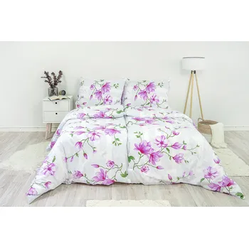 Povlak na dekorativní polštářek Povlak na polštář bavlněný Stanex lilie fialová (LS226), 90 x 70 cm, Knoflíkové