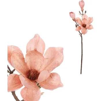 Bytová dekorace Autronic Magnolie - umělá řezaná květina, barva růžová, sada 4 ks