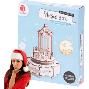 kreativní sada Dřevěná 3D HRACÍ SKŘÍŇKA - DIY - K Dekoraci - MUSIC BOX - Zahrádka