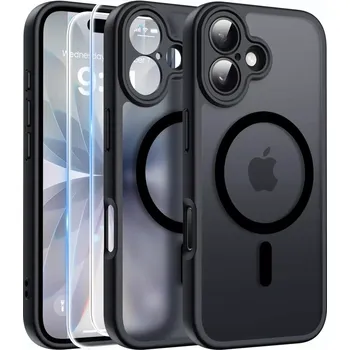 Pouzdro na mobilní telefon iPhone 17 MagSafe matné černé pouzdro – odolný kryt TPU s magnetickým ringem a ochranou fotoaparátu (Prémiové černé matné MagSafe pouzdro pro iPhone 17 s odolným TPU, magnetickým ringem, ochranou fotoaparátu a zvýšenými hranami displeje. Elegantní, tenké 