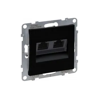 Elektrická zásuvka LEGRAND Zásuvka 2XRJ45/kat 6 UTP černá SUNO 721453