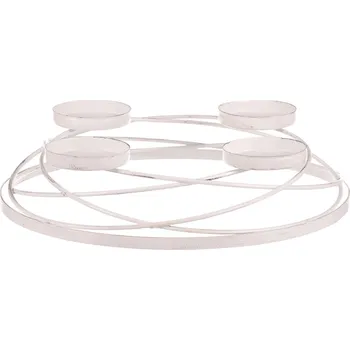 Svícen Autronic Svícen kovový - adventní, barva bílá