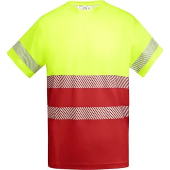 Roly Tauri Pánské reflexní triko HV9317 Red 60-Fluor Yellow 221 4XL