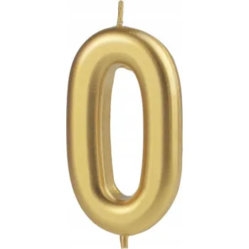 Dortová svíčka Na dort dort ČÍSLICE 0 zlatá