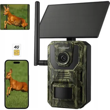 Bezpečnostní kamera Solární fotopast 2K 4G LTE s GPS, SIM, 32GB, IP65, infračervené 940nm