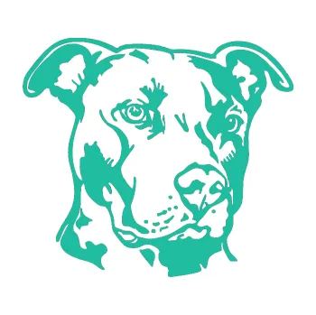 Polep vozidla Pes 198 pitbull pravá (25 - tyrkysová) SAMOLEPKA NA AUTO, NÁLEPKA, FÓLIE, POLEP, TUNING, VLASTNÍ TEXT, TISK, AUTOSAMOLEPKY.cz, POLEPY, OBRÁZEK, LOGO, 3D STICKERS