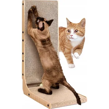 ŠKRABADLO PRO KOČKY ROHOVÁ VĚŽ 68 CM S POLIČKOU + HRAČKA KULIČKA