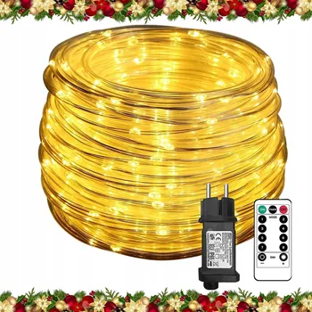 Vánoční světelná dekorace LED SVĚTELNÝ HAD VENKOVNÍ VÁNOČNÍ OSVĚTLENÍ SILNÝ 300 LED 30m BÍLÁ TEPLÁ