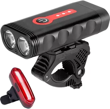 Cyklosvítilna MalTrack cyklistická sada světel Exonum 4000 2v1 přední a zadní