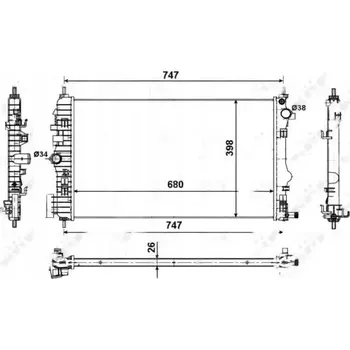 Chladič motoru NRF 53774 Chladič motoru, chlazení motoru