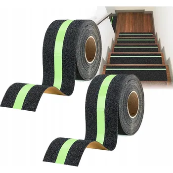 Lepicí páska 2 KUSY Protiskluzová páska na schody svítící 5 m x 5 cm