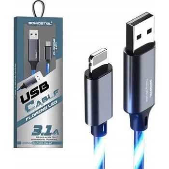Datový kabel Kabel Somostel USB - Apple Lightning 1,2 m modrý