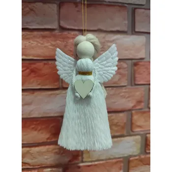 Macrame Andělka bílá (Dekorace s duší... jemný dotek nebe pro váš domov)