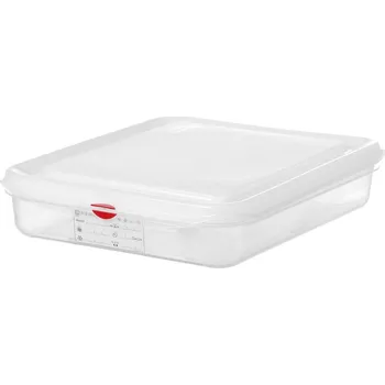 Dóza na potraviny Polypropylenová nádoba GN 1/2, HENDI, GN 1/2, 4L, Průhledná, 325x265x(H)65mm