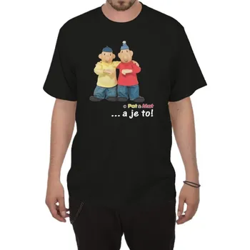 Pánské tričko DIVJA Pat a Mat A je to černé