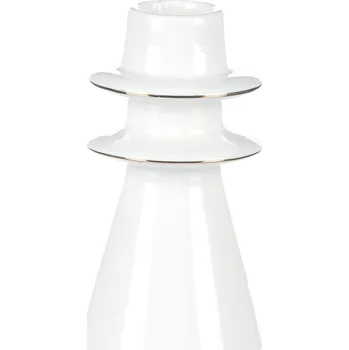 Svícen Autronic Svícen na kónickou svíčku - porcelán, vysoký, bílý