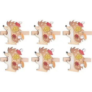 Dřevění ježci na kolíčku 4 cm, 6 ks