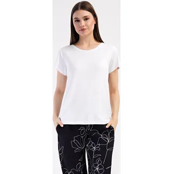 Dámské pyžamo Vienetta Dámské pyžamo dlouhé Fiona: bílá XL