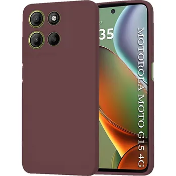 Pouzdro na mobilní telefon Pouzdro Techsuit SoftFlex pro Motorola Moto G15 G15 Power švestkově červené