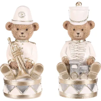 Autronic Medvěd v uniformě - polyresin, krémovo-zlatý, mix 2, cena za 1 ks